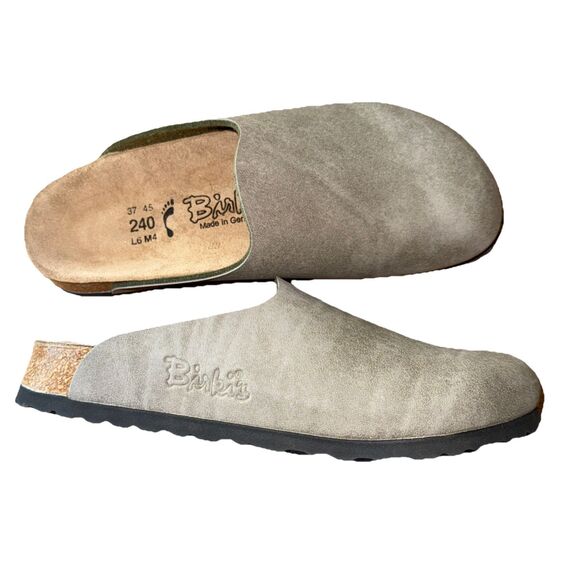 Birkenstock Gray Suede Mules - Picture 2 of 9